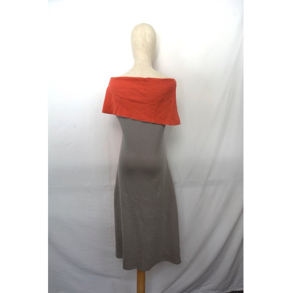 Like new Maya Epler handmade knit grey and coral dress, size S-M - Picture 6 of 14